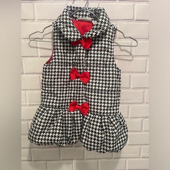 KIDS HEADQUARTERS black and white girls vest/size 6 - Picture 5 of 7